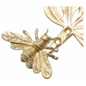 Latest Design Gold Bee Leaf Metal Coat <b>Hooks</b> Metal Decorative <b>Wall</b> <b>Hooks</b> Hanging Rack <b>Hooks</b> for Entryway Bathroom & Bedroom - Product Image 2