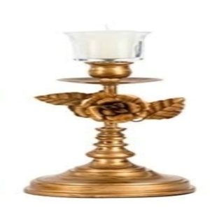 Support de bougie doré artisanal écologique de qualité supérieure, style floral, support de bougie en métal décoratif de luxe pour mariage, anniversaire - Product Image 1