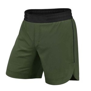 Shorts de sport pour homme vert olive à séchage rapide / Taille élastique mi-haute en tissu tricoté couleur unie style décontracté longueur courte - Product Image 4