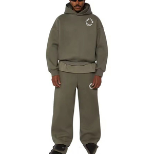 Us <b>Size</b> High Quality 450 GSM 100% Cotton OEM Custom Men's Sweatsuit Men French Terry Wholesale Tracksuit <b>Jogger</b> <b>Set</b> 2 Piece <b>Sets</b> - Product Image 4