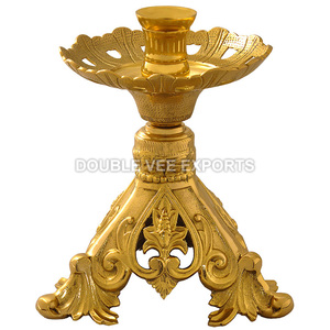 Candelero de Latón Hecho a Mano |   Candelabro Tradicional para Iglesia y Templo - DOUBLE VEE EXPORTS - Product Image 2