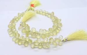 Cuentas de Cuarzo Limón Natural AAA, Forma de Pera Facetada, 7x11 mm, Hilo de 8 Pulgadas, Cuentas de Cuarzo Limón Natural - Product Image 3