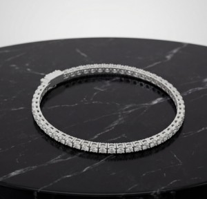 Pulsera de tenis clásica redonda de plata con diamantes cultivados en laboratorio, plata 925, joyería fina elegante y lujosa, regalo para mujer, boda, fiesta - Product Image 6
