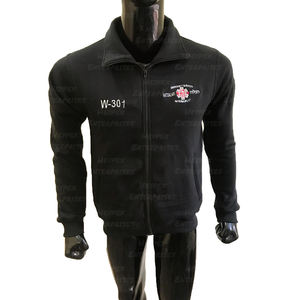 Wholesale <b>Men's</b> Stand Collar Winter Bomber <b>Jackets</b> Casual Wear Cotton/Polyester Track <b>Suits</b> in <b>Black</b> Color Embroidery Decoration - Product Image 1