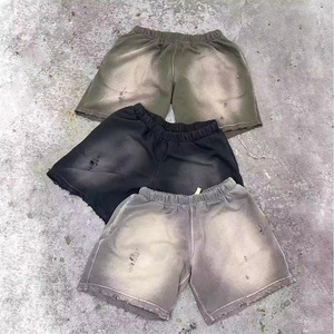 Shorts en coton délavé à l'acide pour hommes, décontractés, prix d'usine, personnalisation de la marque, vente en gros - Product Image 6
