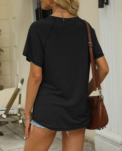 Camiseta de mujer de longitud media, última moda, holgada, con estampado, manga corta, talla grande, ropa de mujer con calidad económica. - Product Image 2