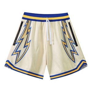 Shorts de sport décontractés pour hommes, personnalisés, en maille, avec imprimé graphique, taille élastique, cordon de serrage, poches latérales, pour la gym et le basketball, modèle OEM 2026 - Product Image 4