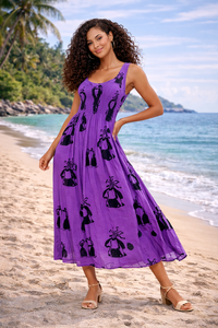 Vestido Maxi de Verano para Mujer, Estampado Floral, Cuello Redondo, Tirantes, Estilo Casual Bohemio, Talla Grande, Vestido Más Vendido - Product Image 2