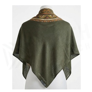 Pañuelo de Seda Cuadrado para Mujer, Estampado Geométrico, Estilo Étnico, Multifuncional, Accesorio de Moda para Todas las Temporadas - Product Image 2