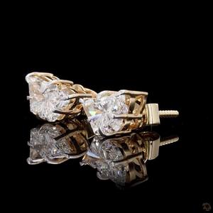 Boucles d'oreilles clous papillon de luxe en diamant CVD de laboratoire, or jaune 14 carats, tendance, cadeau de fiançailles, bijoux de mariage taille brillant pour femme - Product Image 3