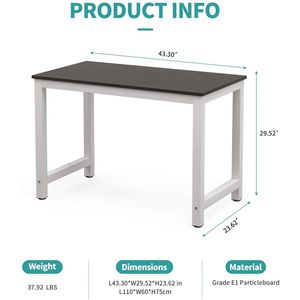 Scrivania da Gaming Mecor 43 Pollici in MDF, Tavolo per PC e Laptop, Postazione di Lavoro Nera YS, Arredamento per Ufficio Domestico - Product Image 6