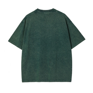 T-shirt Homme en Jersey Délavé Coupe Oversize Uni Effet Acide Délavé au Soleil Grammage Lourd Effet Vieilli Vintage Logo Frontal - Product Image 6