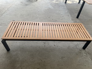 Outdoor Lounge Daybed Slatted Wood Poolside Chaise <b>Sofa</b> <b>Waterproof</b> Patio Recliner Seat - Product Image 2