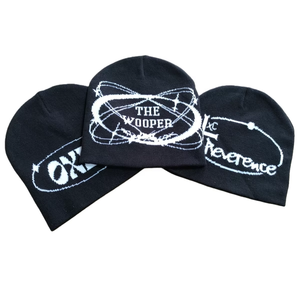 Men's Jacquard Acrylic Fabric Y2K Black White Knitting Custom Embroidered Beanie Striped <b>Warm</b> Brimless Personalized Winter <b>Hat</b> - Product Image 4