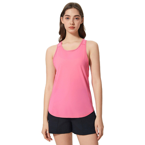 Débardeur sans couture pour femme, col en V, couleur unie, dos en maille respirante, sans manches, pour yoga et fitness, bleu clair et blanc - Product Image 6