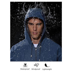 Mens Rain <b>Jacket</b> Raincoat Windbreaker Running Waterproof Lightweight <b>Packable</b> with Hood Travel Hiking Cycling Outdoor - Product Image 4