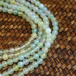 Perles en vrac d'agate verte naturelle, perles rondes d'agate pomme, accessoires perlés faits à la main pour la fabrication DIY - Product Image 5