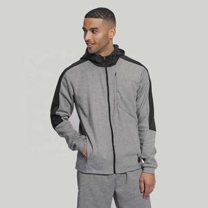 Survêtement d'hiver en molleton de coton pour homme, coupe ajustée, extensible, design 2-en-1, avec haut à capuche zippé et pantalon de jogging, collection 2026 - Product Image 2