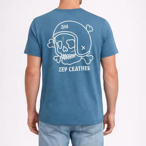 Custom <b>Men</b> Regular Fit 100% Cotton Knitted Formal <b>Turtleneck</b> Solid Vintage Acid Wash Short Sleeve T-shirt Silk Screen Printing - Product Image 2