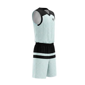 Uniforme de Baloncesto Sublimado Personalizado, Sin Mangas, Cuello en V, Absorbente de Humedad, Unisex para Adultos, Estampado Geométrico, Conjunto de Jersey Reversible - Product Image 5