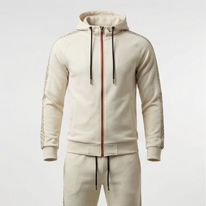Survêtement à capuche pour homme, manches longues, couleur unie, fermeture éclair, respirant, vêtements de sport décontractés, vêtements d'automne - Product Image 1