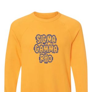 Sudadera con estampado gráfico retro de Sigma Gamma Rho para mujer, estilo años 80, manga larga, cuello redondo, ropa de hermandad - Product Image 2