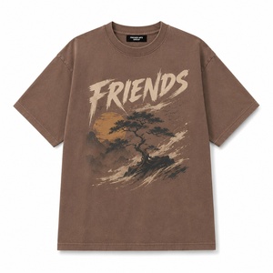 T-shirts décontractés confortables pour hommes, personnalisables avec logo, respirants, écologiques, légers, 300 grammes, 100 % coton tissé, design uni vierge - Product Image 1