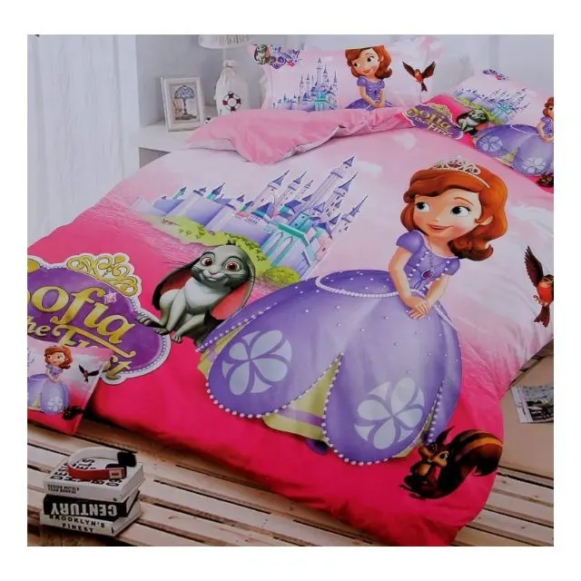 Brodé dessin animé petite Sofia housse de couette ensemble reine et roi taille ensemble de literie doux Textile de maison 120 tissu compte pour les enfants