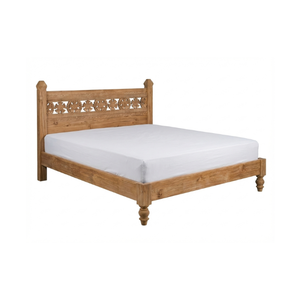Cabecero de Cama de Madera de Teca Tallada con Diseño Floral, Nuevo, para Recámara Principal, Villa, Hotel, Resort - Product Image 1