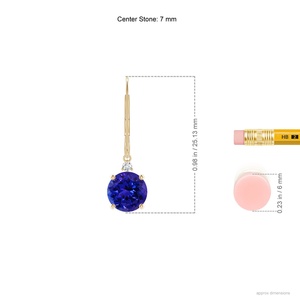 Natural Blue Sapphire Diamond Drop <b>Earrings</b> 14Kt Solid <b>Gold</b> Leverback <b>Dangle</b> Round Cut Fine Jewelry Gift for Women - Product Image 2