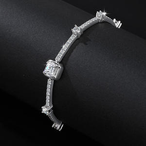 RAMDUT IMPEX GRA Certified Moissanite Tennis Bracelet Silver Plated Princess Cut Teardrop Claw Set Sparkling Trendy Elegant - Product Image 2
