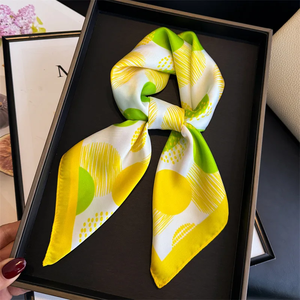 Grand foulard carré en soie à pois pour femme, hijab tendance, bandeaux pour cheveux, foulard de cou, châle en satin de 70 cm, ruban, bandeau, bandana - Product Image 5