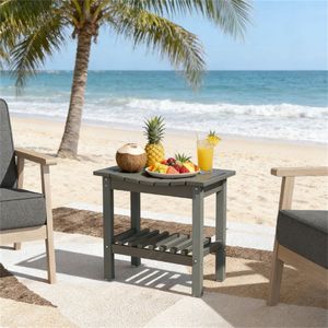 Panca Contenitore Grigio Scuro con Tavolino Laterale, Tavolino da Caffè e Panca Doccia in un Unico Design - Product Image 1