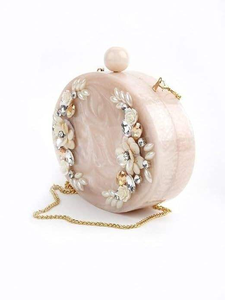 Bolso de mano de resina estructurada con asa metálica, el mejor bolso de resina artesanal indio personalizado para mujer, promocional - Product Image 6