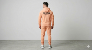 Ensemble de survêtement sportif Rexfit Premium pour homme, en coton épais, avec sweat à capuche et pantalon de survêtement oversize, personnalisable - Product Image 5