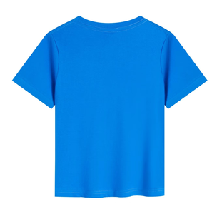 Custom Design Blue Short Sleeve O-Neck T-Shirt for Kids & Adults Casual Wear Printed Jersey Fabric Anti-Pilling 100% Cotton 160g - Product Image 3