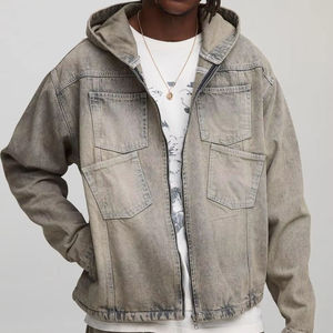 Blouson universitaire décontracté en jean OEM pour homme, personnalisé, avec patchs en chenille, idéal pour l'extérieur en hiver, 100% coton - Product Image 1