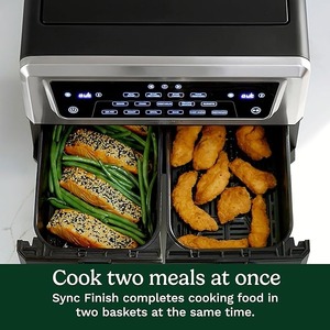 Freidora de Aire de Doble Cesta, Dos Cestas con un Total de 11 Qt, 6 Funciones: Freír con Aire, Asar, Hornear, Grillar, Deshidratar y Mantener Caliente - Product Image 3