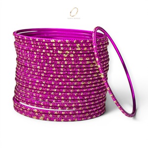Designer Fashion Indian Jewelry Pink Gold Plated Bangles Trendy <b>Stack</b> Wedding Anniversary Wear for Women at Wholesale Price - Product Image 4