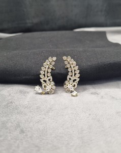 Pendientes de Oreja con Forma de Hoja y Flor, Adornados con Piedras Ovaladas, para Mujer, Chapados en Oro Antiguo, Joyería de Moda, Estilo Étnico - Product Image 6