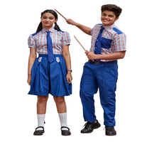 Conjunto de Uniforme Escolar para Niños y Niñas, Camisa a Rayas, Corbata, Falda, Pantalones, Poliéster/Algodón Oxford, Ropa Escolar Primaria