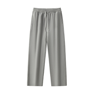 Men's Gray Cotton Sweatpants <b>Elastic</b> <b>Waist</b> Drawstring Casual Loose Fit Side Pockets Lightweight Breathable Eco-Friendly Autumn - Product Image 1