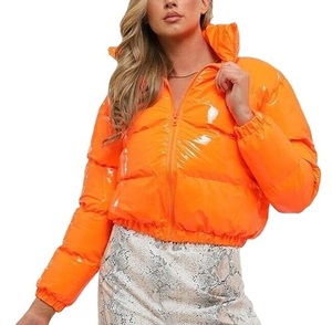 Wholesale Premium Quality Coated Canvas Puffer Bubble Glossy Jacket Women's Crop Top Bubble Custom Winter Jackets Breathable - Product Image 4