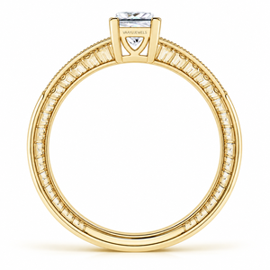 Anillo de Compromiso Solitario de Diamante Cultivado en Laboratorio con Corte Princesa de Lujo, Certificado por IGI, Diamante Redondo, Oro de 10K, 14K, 18K, Plata 925, 935 - Product Image 4