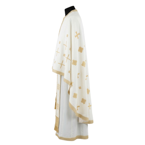 ShineWays Enterprises - Conjunto de Vestimenta Sacerdotal Ortodoxa Bordada Personalizada, Diseño de Cruz Blanca y Dorada, Felonión, Epitracelión - Product Image 5