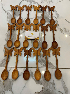 ช้อนไม้แกะสลักลายผีเสื้อ ทำจากไม้ธรรมชาติ อุปกรณ์ครัวสำหรับทำอาหาร ตัก คลุก ผสม ผลิตในเวียดนาม จำหน่ายส่ง - Product Image 6