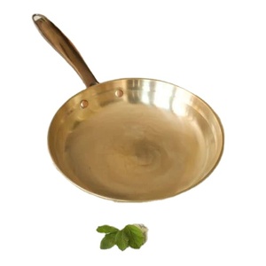 Premium Brass Cooking Kadhai Wok <b>Pan</b> for Frying Serving Traditional Indian Kitchen Utensil Heavy Duty Design - Product Image 4