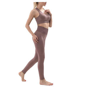 Servicios OEM, Conjunto de Yoga de Spandex/Nailon para Mujer Talla Grande, Color Sólido, Cintura Elástica, Transpirable, de Secado Rápido, Conjunto de 2 Piezas para Adultos - Product Image 6