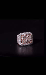 Women's 18K Rose <b>Gold</b> Plated Diamond <b>Cocktail</b> <b>Ring</b> Pave Setting Geometric Luxury Party Jewelry - Product Image 3