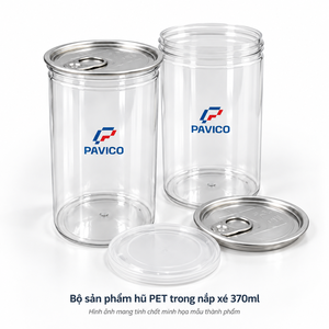 Frasco de Plástico PET Transparente de 370 ml con Tapa Metálica Fácil de Abrir para Envasado de Alimentos Secos, Fabricante en Vietnam - Product Image 2